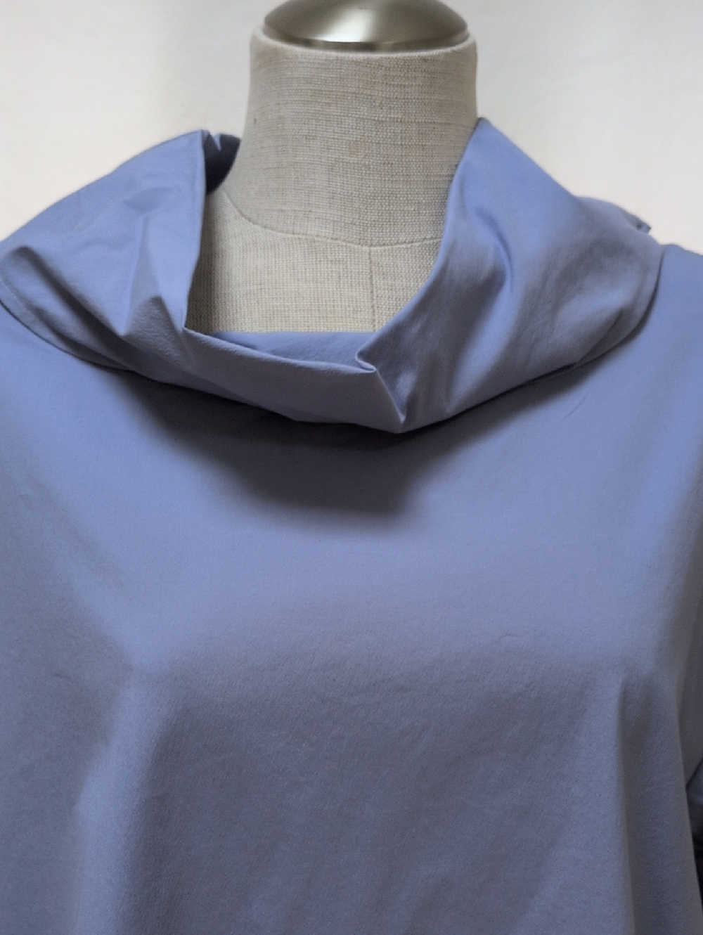 COS Blue Funnel Neck Relaxed Fit Tunic Top - Picture 6 of 11